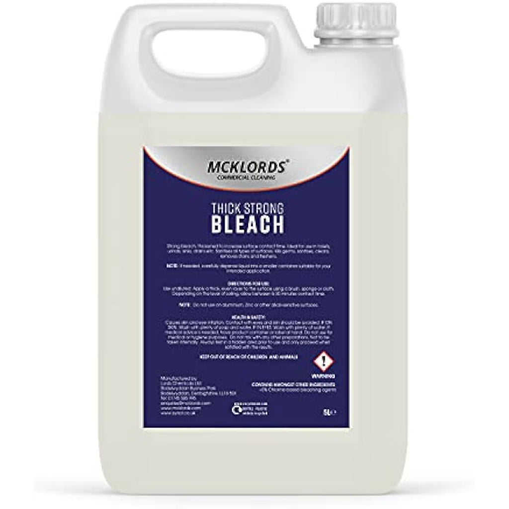 McKLords Thick Strong Bleach | 5L Heavy-Duty Disinfectant Cleaner