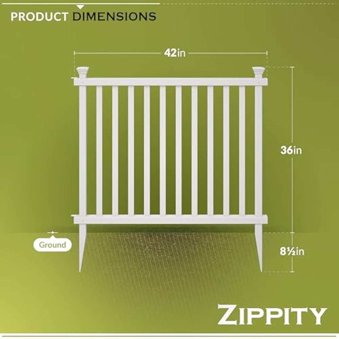 Zippity No Dig Baskenridge White Vinyl Garden Fence - 36in H x 42in W (2-Pack)
