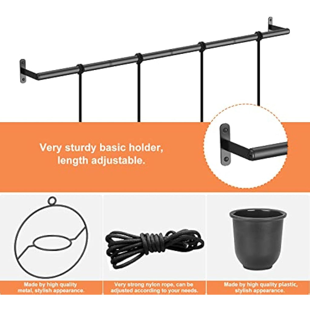 Mutool Hanging Planter Pots – 4 Pack Modern Indoor Wall & Ceiling Holders