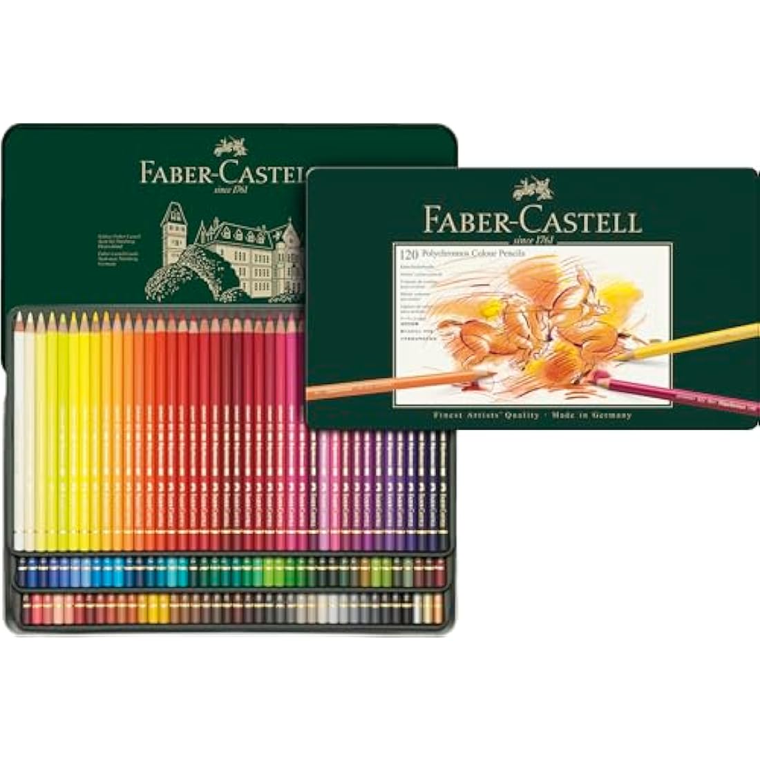 Faber-Castell Polychromos Colour Pencils | Tin of 120 | Professional Art