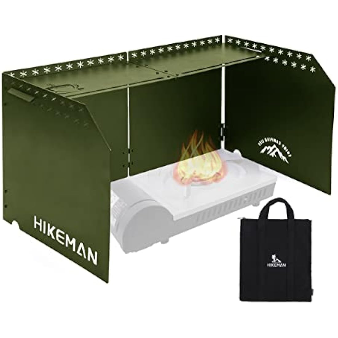 HIKEAMN Folding Gas Stove Windshield – Aluminum Camping Windscreen