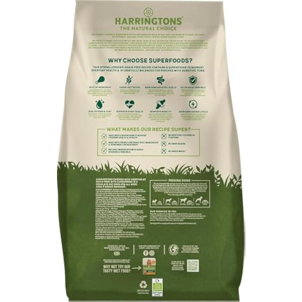 Harringtons Superfoods Grain Free Chicken Dry Dog Food - 12kg