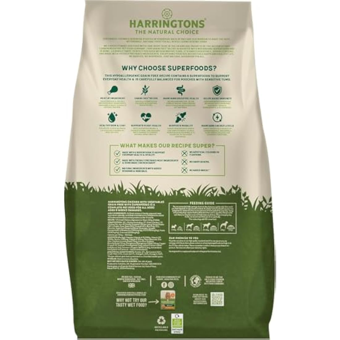Harringtons Superfoods Grain Free Chicken Dry Dog Food - 12kg