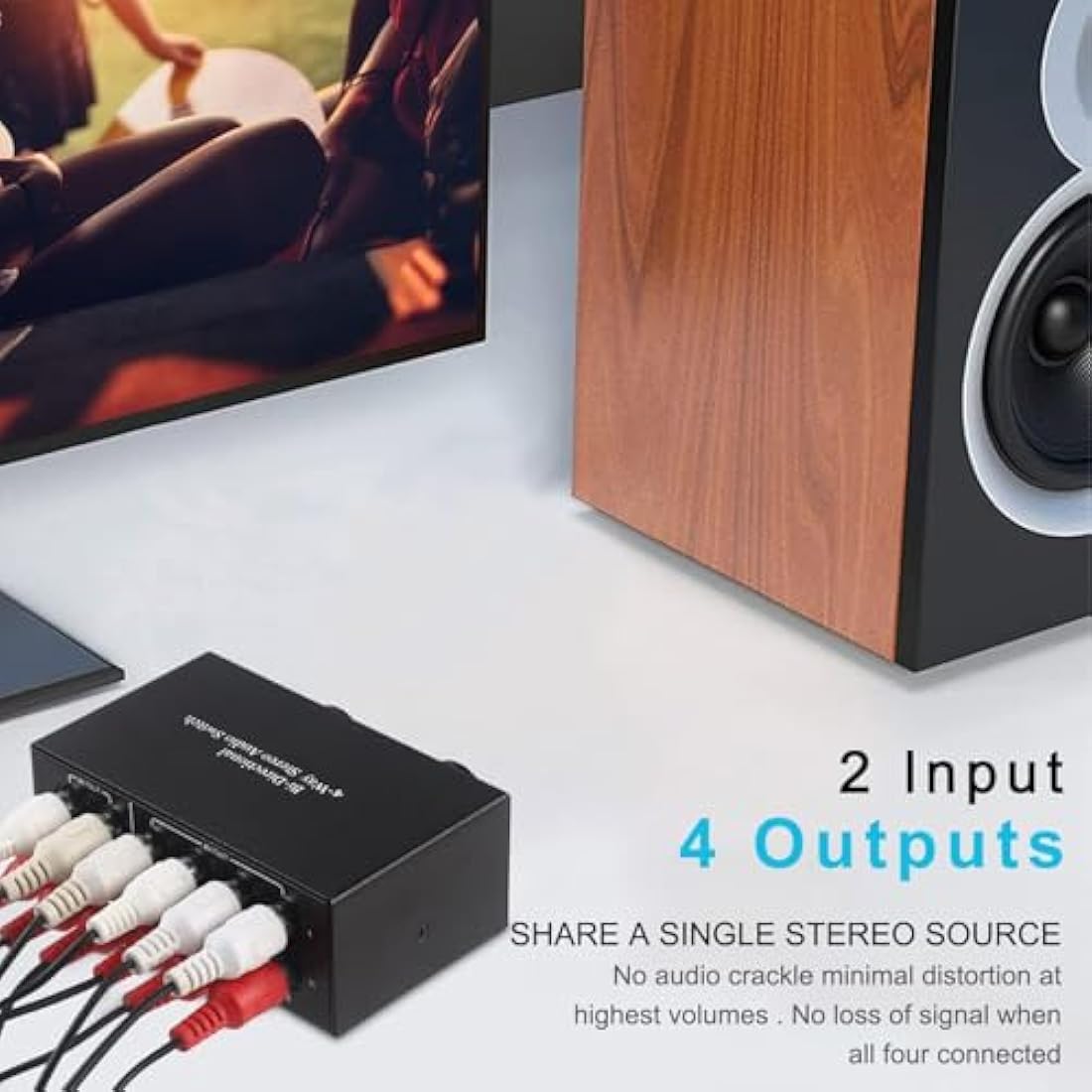 UNSTINCER Bidirectional RCA Audio Switcher | 4-Port HiFi Stereo Splitter