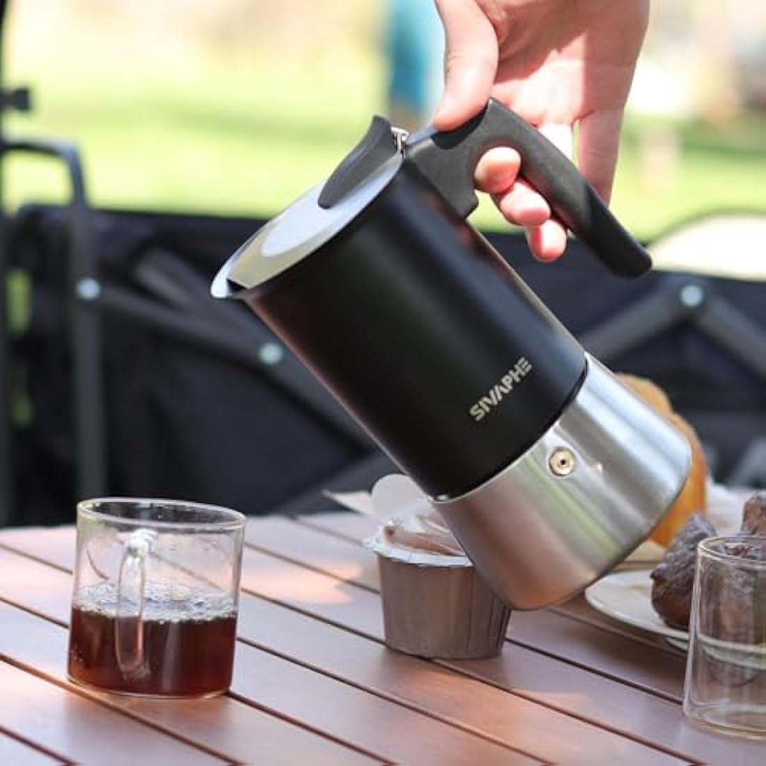 Sivaphe Stovetop Espresso Maker | 6-Cup Stainless Steel Moka Pot