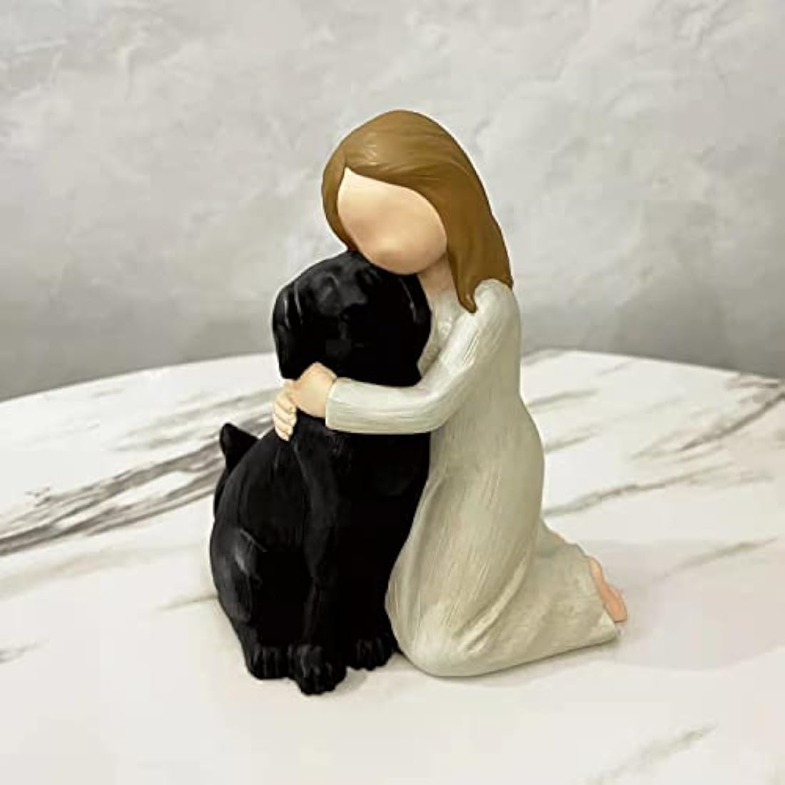 Carracci Black Dog Angel Figurine | Hand-Painted Resin Pet Memorial Gift