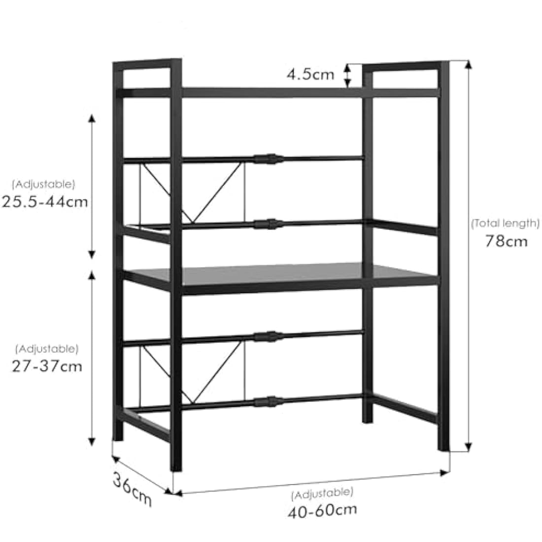 Haipky 3-Tier Expandable Microwave Oven Rack – Adjustable Metal Kitchen Shelf