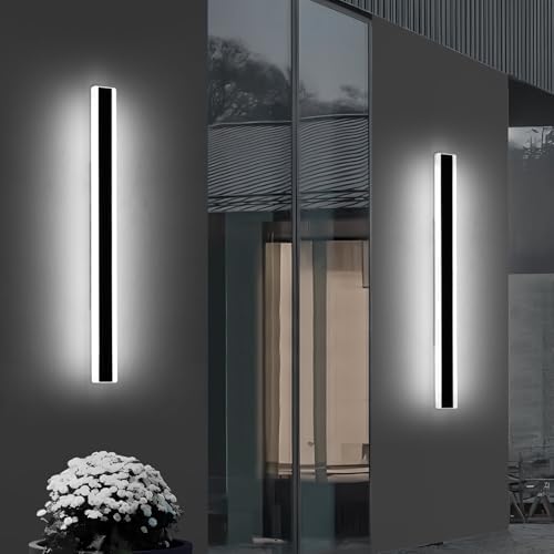 Mikeru 120cm Outdoor LED Wall Sconce | IP65 Waterproof Black Light 2-Pack