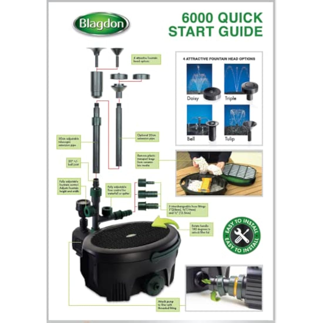 Blagdon Inpond 5-in-1 6000 Pond Pump & Filter with UV Clarifier