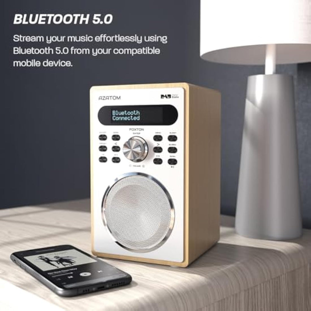 Azatom Foxton FX2 DAB/DAB+ Digital Radio with Bluetooth - Oak