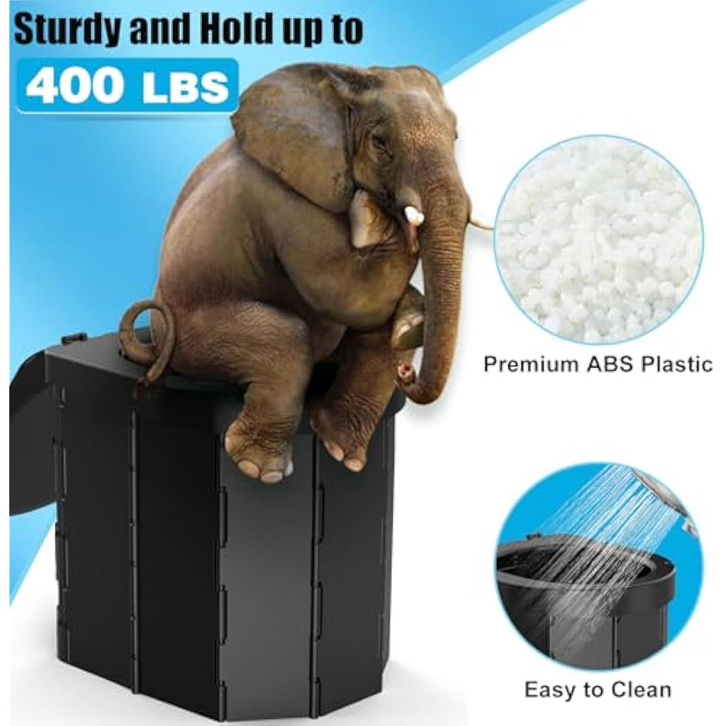 WADEO Portable Camping Toilet - 400lbs Capacity Collapsible Travel WC