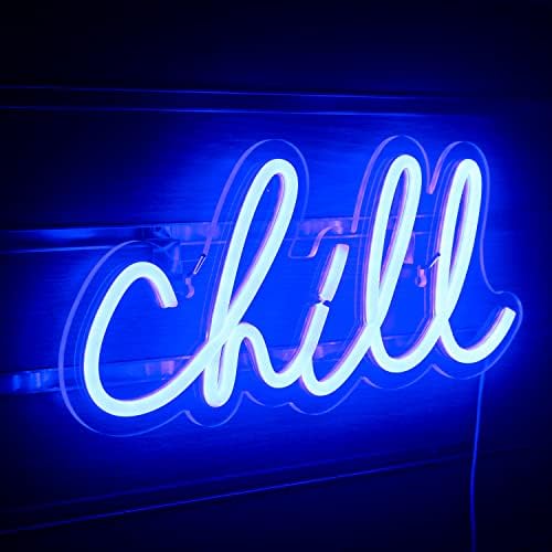 Ineonlife Chill Neon Sign – Blue LED Wall Light for Bedroom & Bar