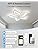 YUNLONG Smart Ceiling Fan with Light - Reversible DC Motor, White