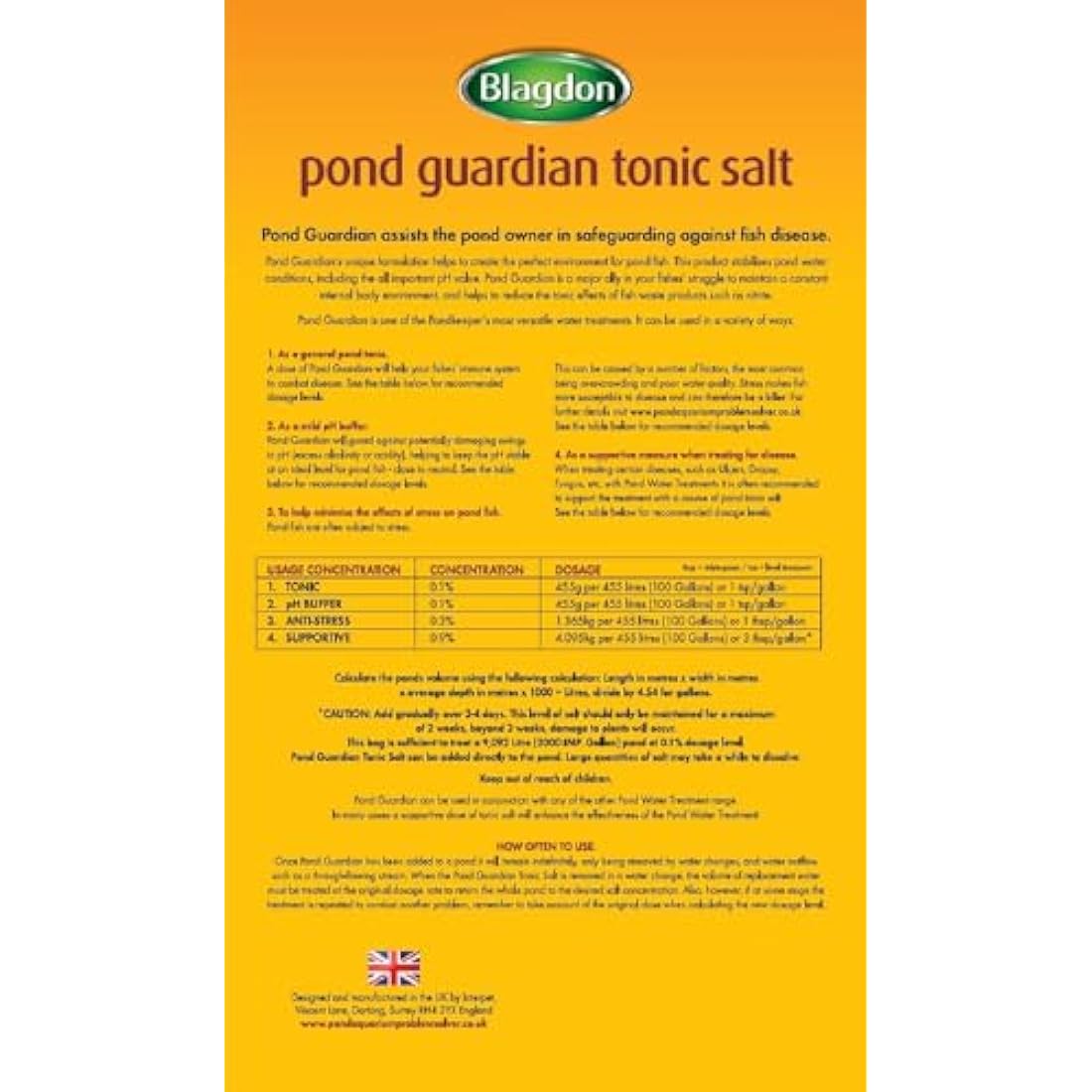 Blagdon Guardian Pond Tonic Salt - Fish Health & pH Buffer - 9.08kg