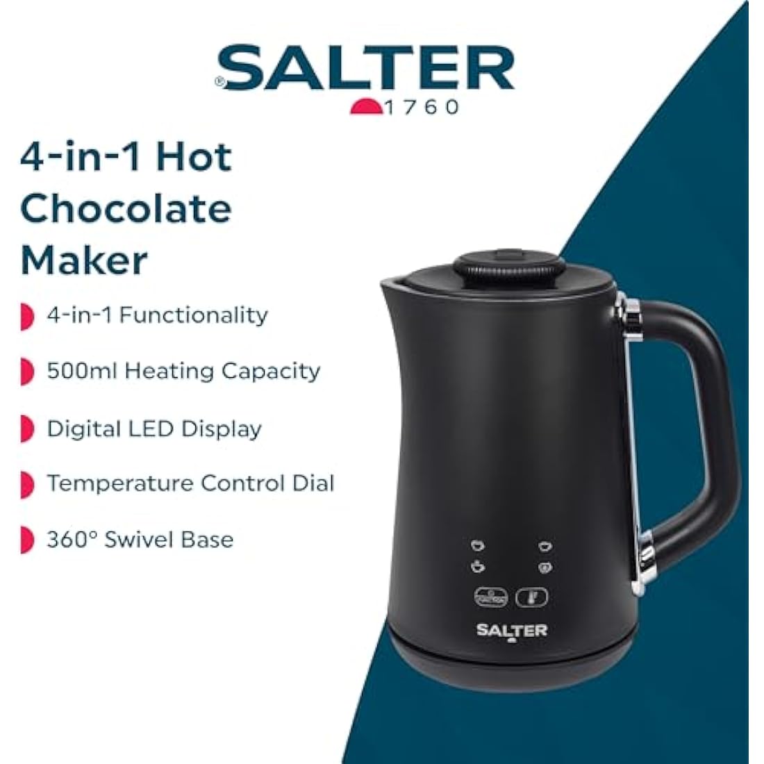 Salter Chocolatier Hot Chocolate Maker | 500ml Automatic Milk Frother