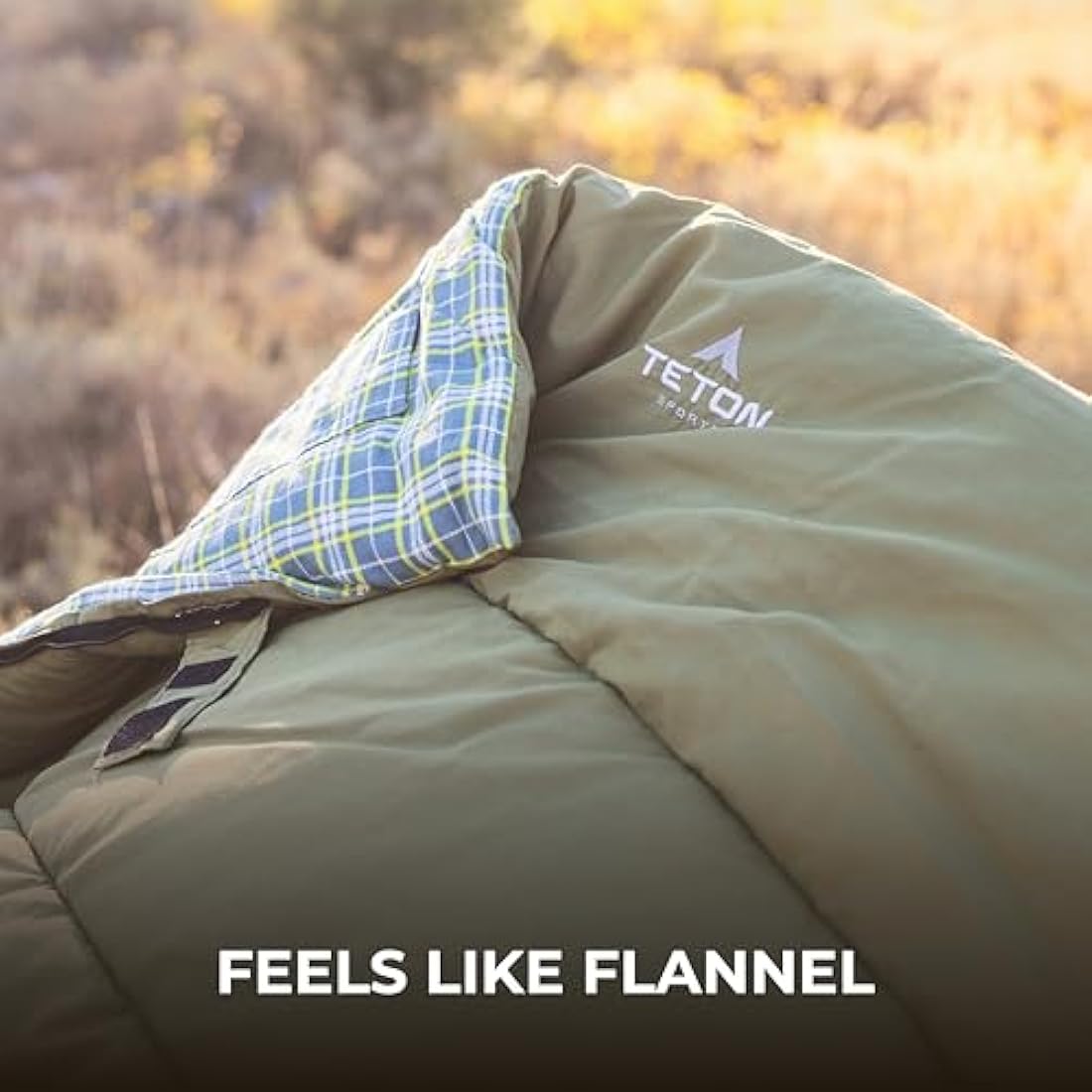 TETON Sports Evergreen Sleeping Bag – Large Camping Bag with Phone Pocket