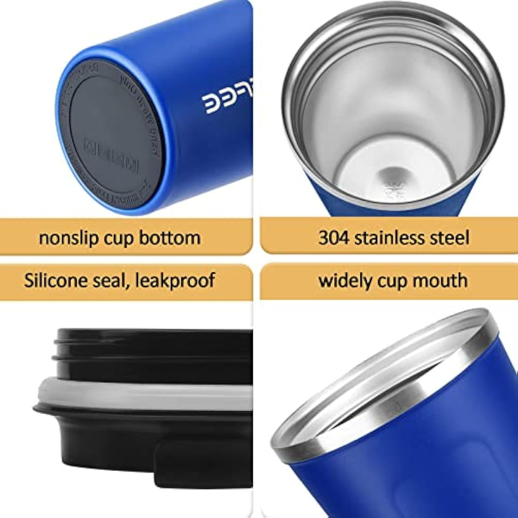MOMSIV Insulated Coffee Cup – 380ml Leakproof Stainless Steel Travel Mug