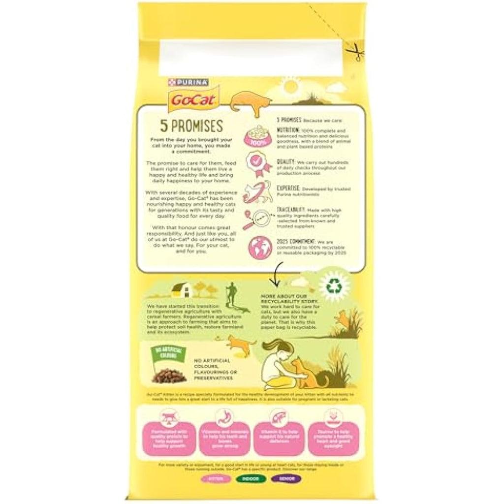 Go-Cat Kitten Dry Cat Food - Chicken, Turkey & Milk - 2kg (Pack of 4)