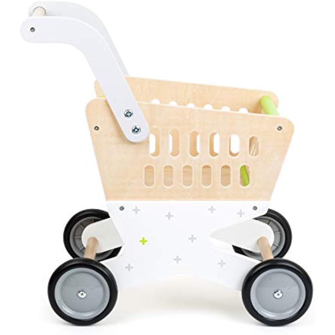 Small Foot Wooden Shopping Trolley – Kids Pretend Play Grocery Cart