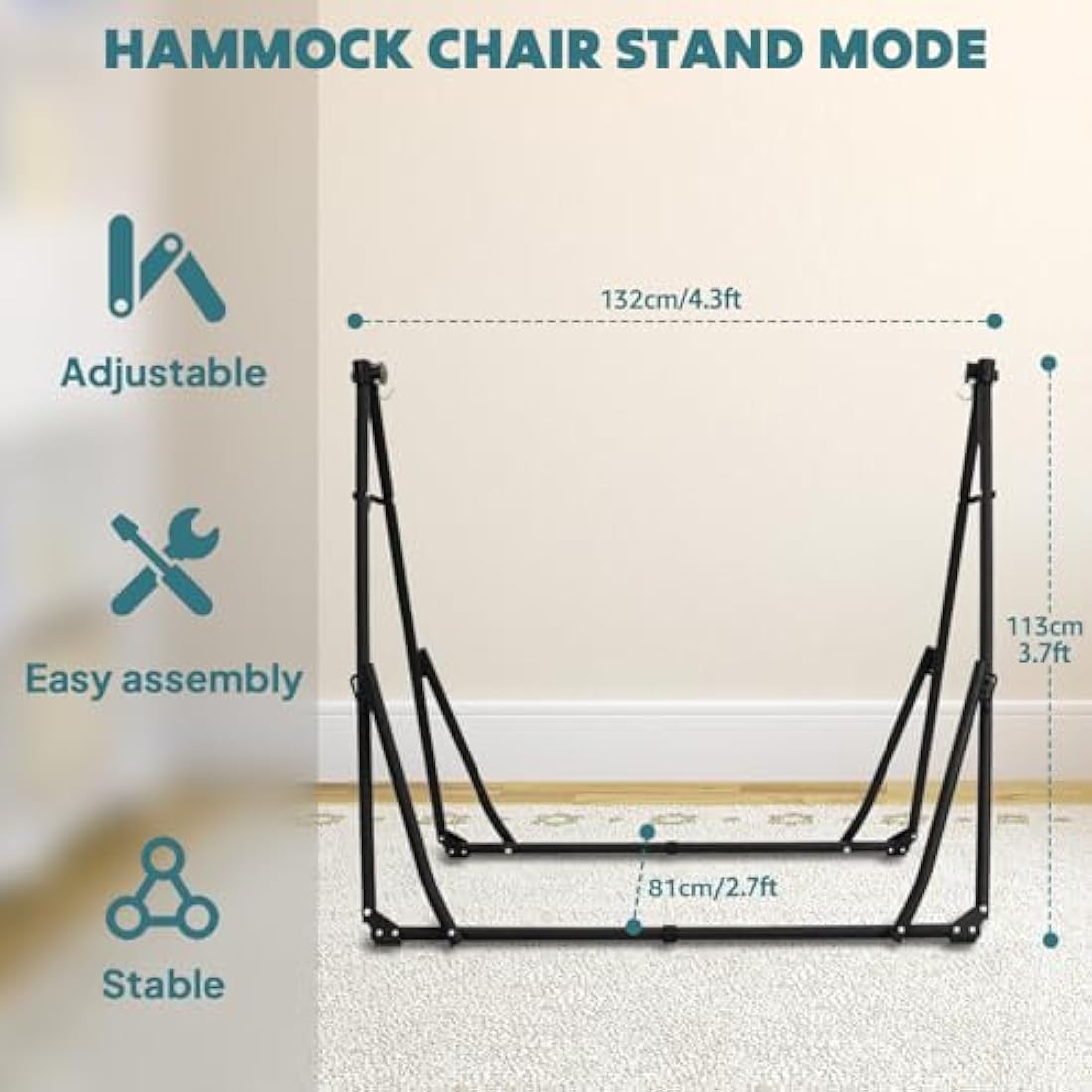 Anyoo Portable Hammock and Hanging Chair Set with Foldable Stand