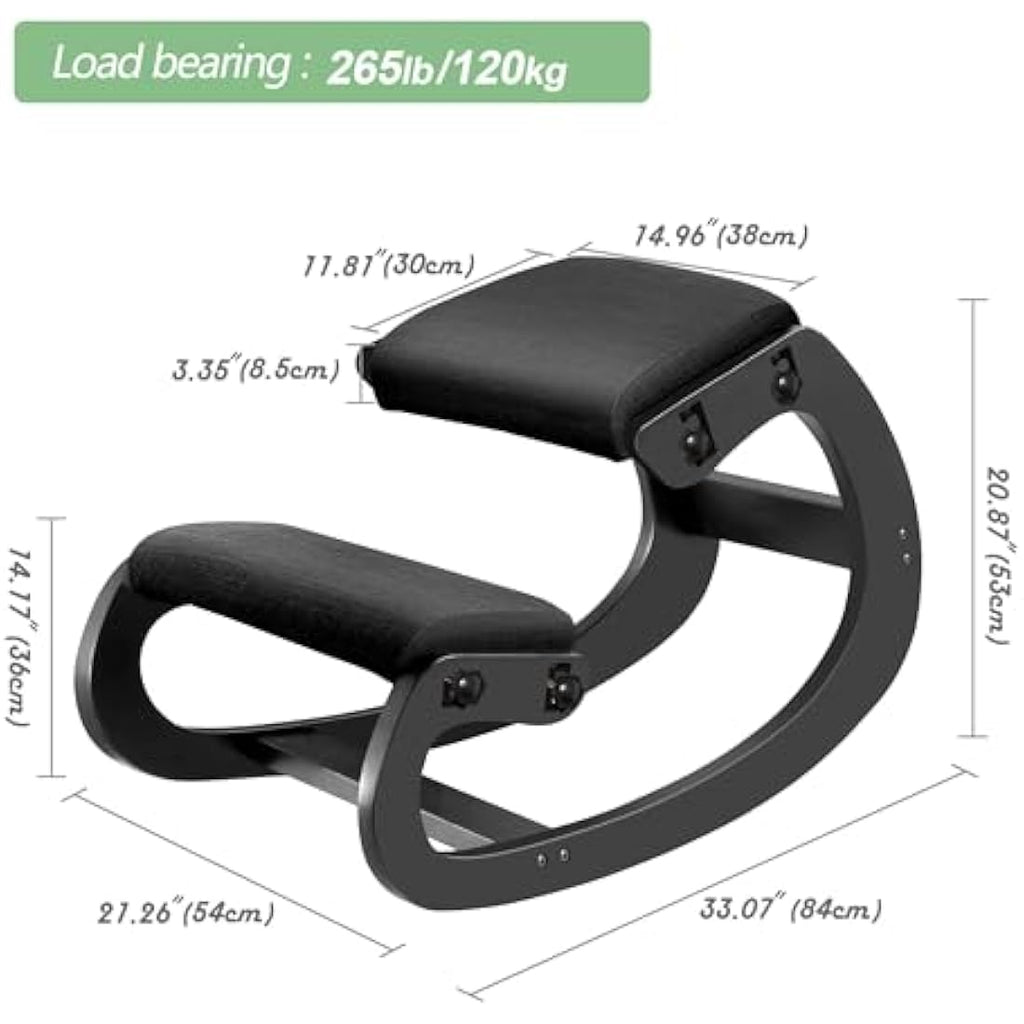 Ergonomic Kneeling Chair – Adjustable Wood Posture Stool