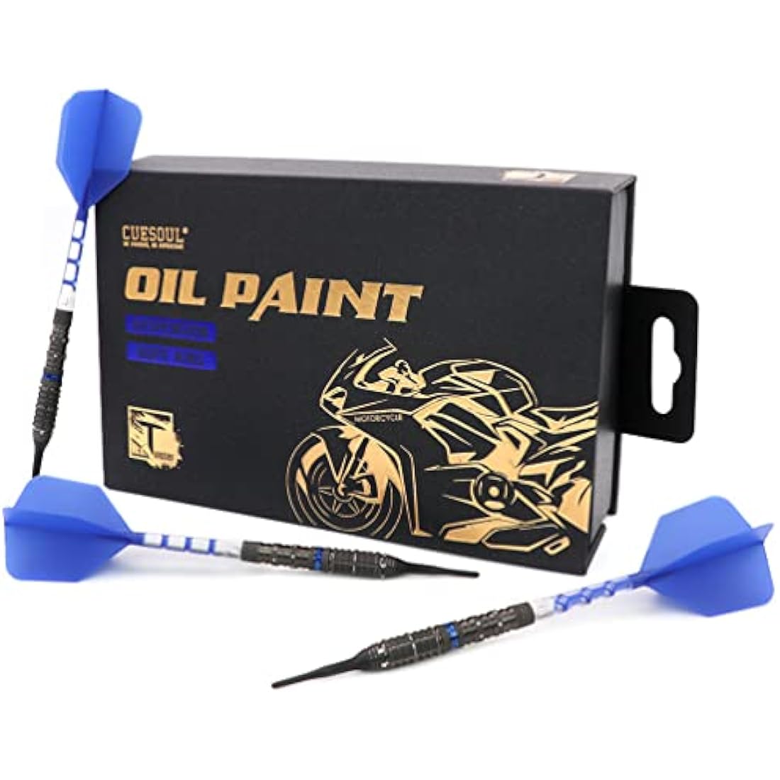 CUESOUL 90% Tungsten Soft Tip Dart Set – 18g Oil Paint Finish T19 Flight