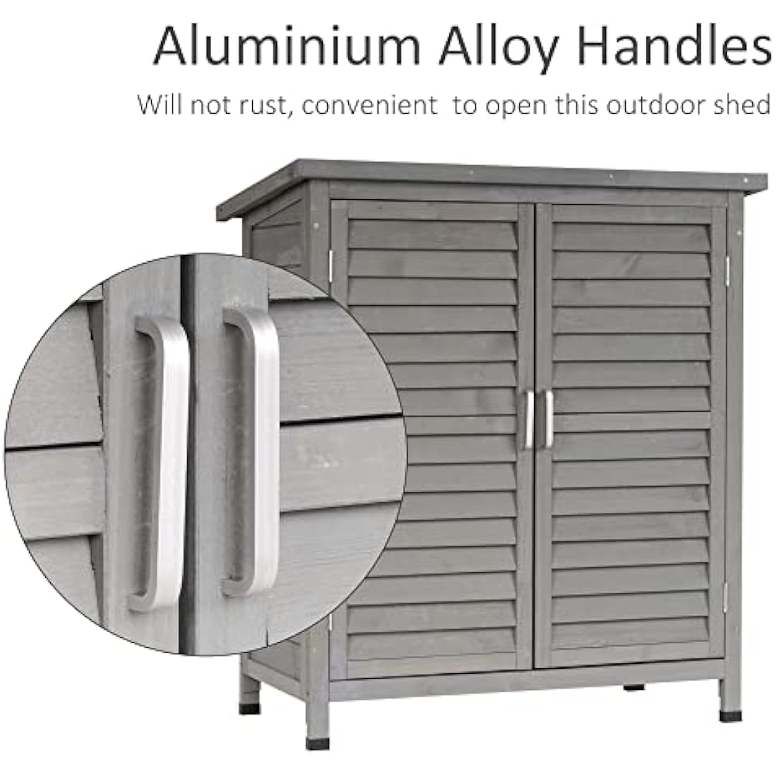 Outsunny Wooden Garden Storage Shed | Fir Wood Tool Cabinet - Grey