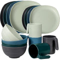 Greentainer 16-Piece Unbreakable Plastic Dinnerware Set | Service for 4