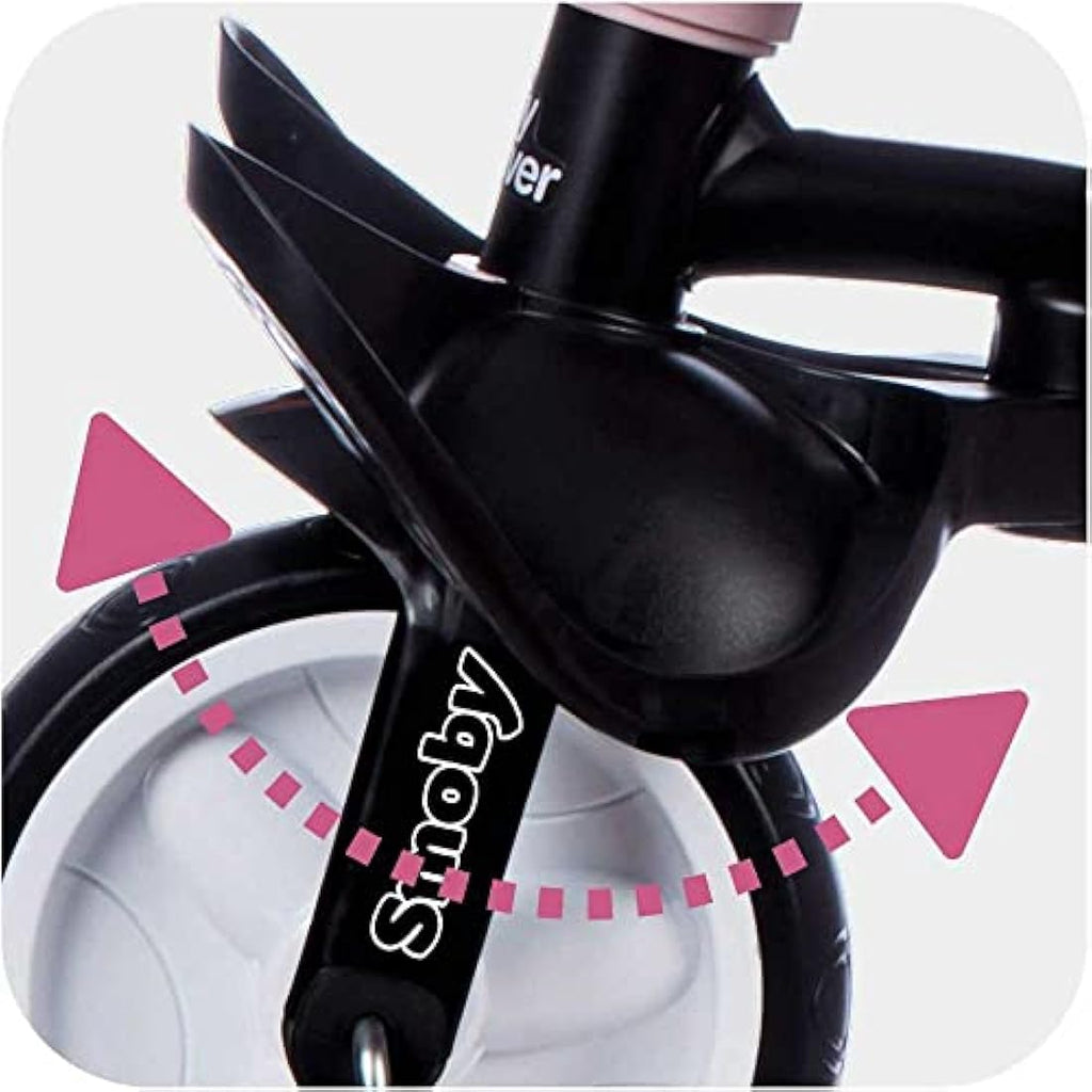 Tricycle Évolutif Smoby Baby Driver Plus – Vélo Enfant Rose