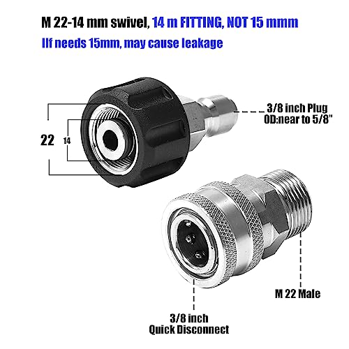 M MINGLE Pressure Washer Adapter Set | Stainless Steel Quick Connect, 8-Pack