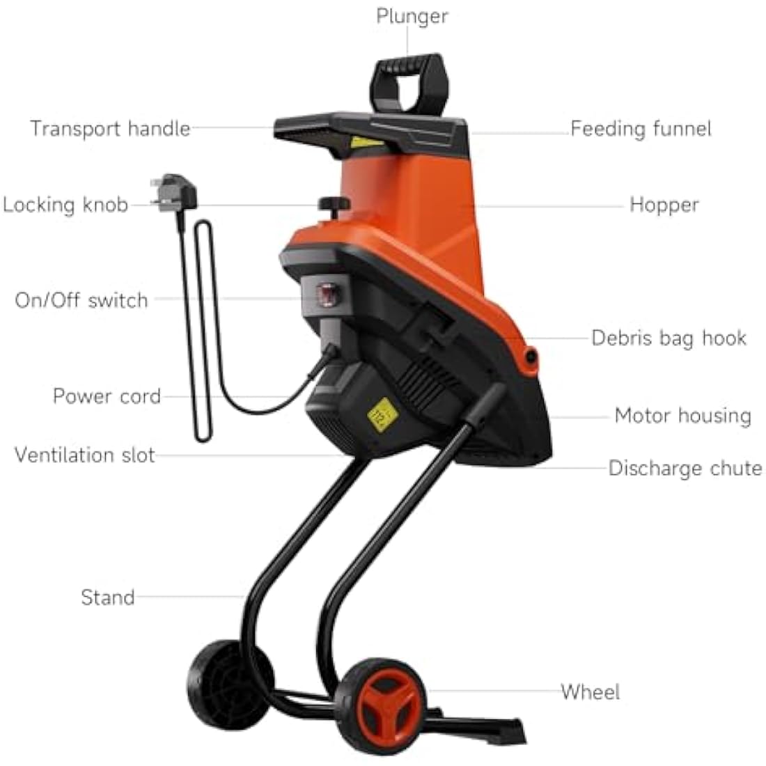 AIVOLT 2500W Electric Garden Shredder | 45mm Wood Chipper with 50L Bag