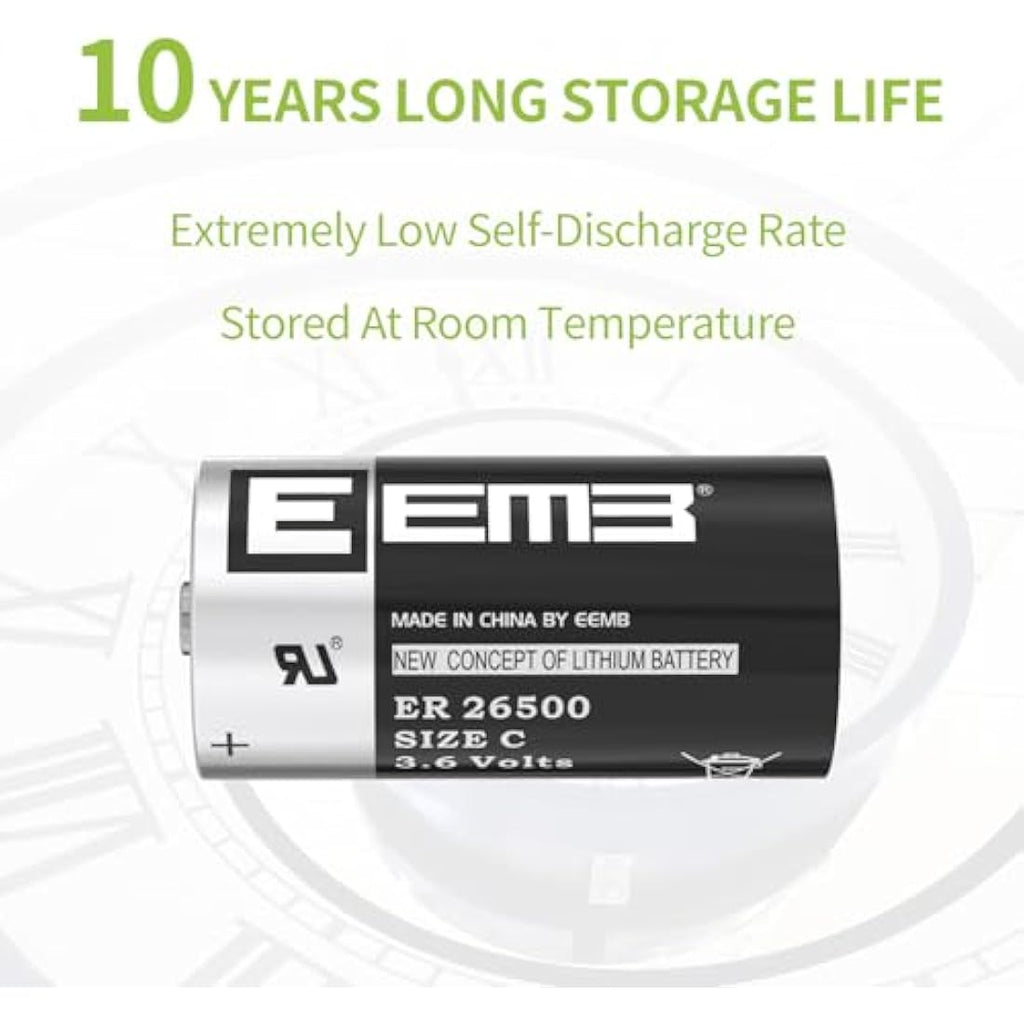 EEMB ER26500 C Size 3.6V 9000mAh Lithium Li-SOCL2 Battery - 10 Pack