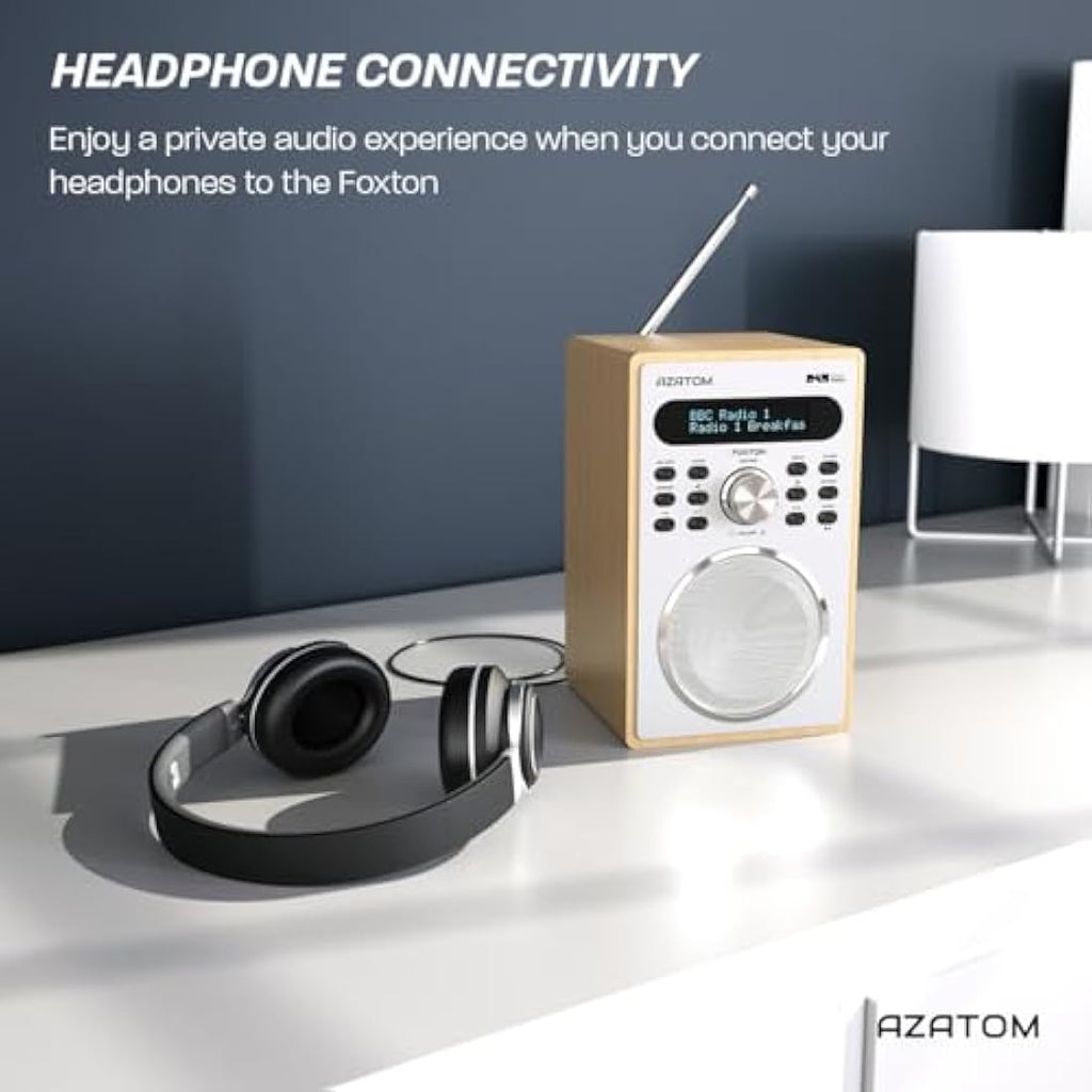 Azatom Foxton FX2 DAB/DAB+ Digital Radio with Bluetooth - Oak
