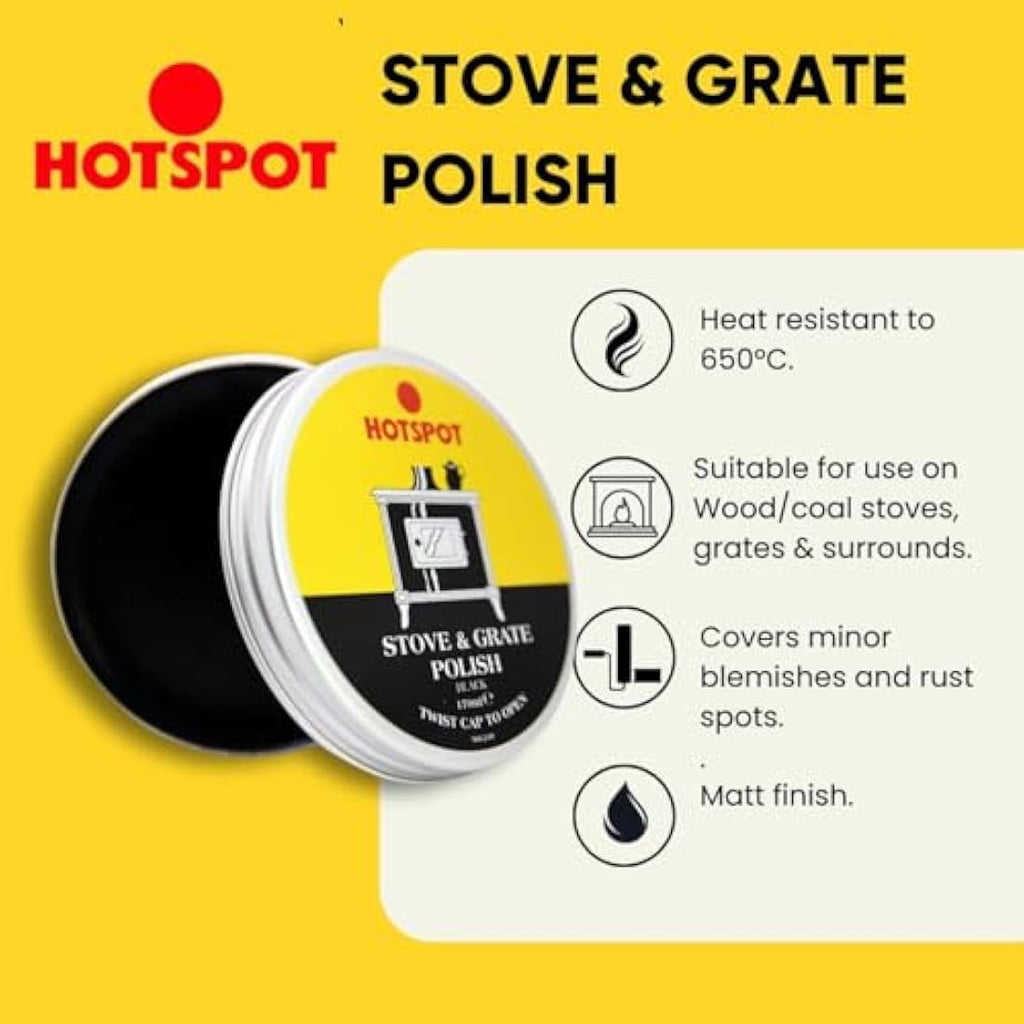 Hotspot Stove and Grate Polish Black – Heat-Resistant Cast Iron Restorer