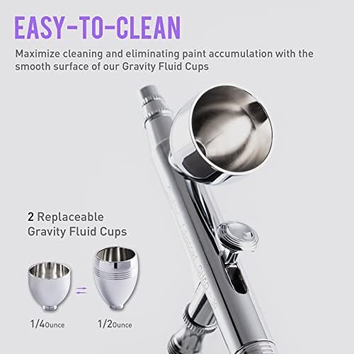 Gaahleri Dual-Action Gravity Airbrush Kit – 0.35/0.5mm Nozzle & 2 Cups