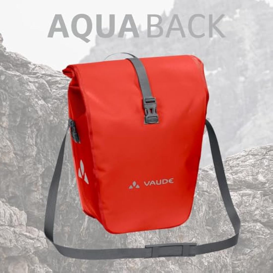 Vaude Aqua Back Single Waterproof Bicycle Pannier Bag - Lava, 24L