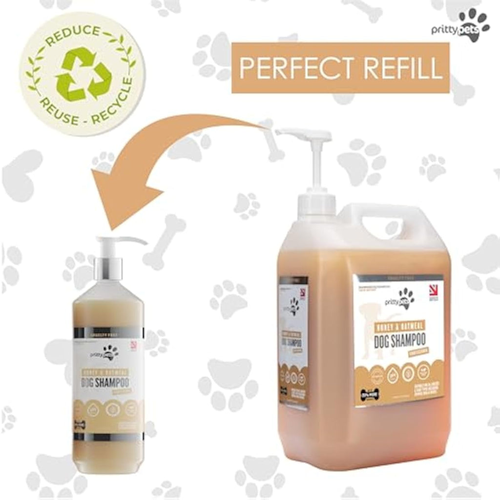 Pritty Pets Oatmeal Dog Shampoo – 5L Professional PH Balanced Puppy Formula
