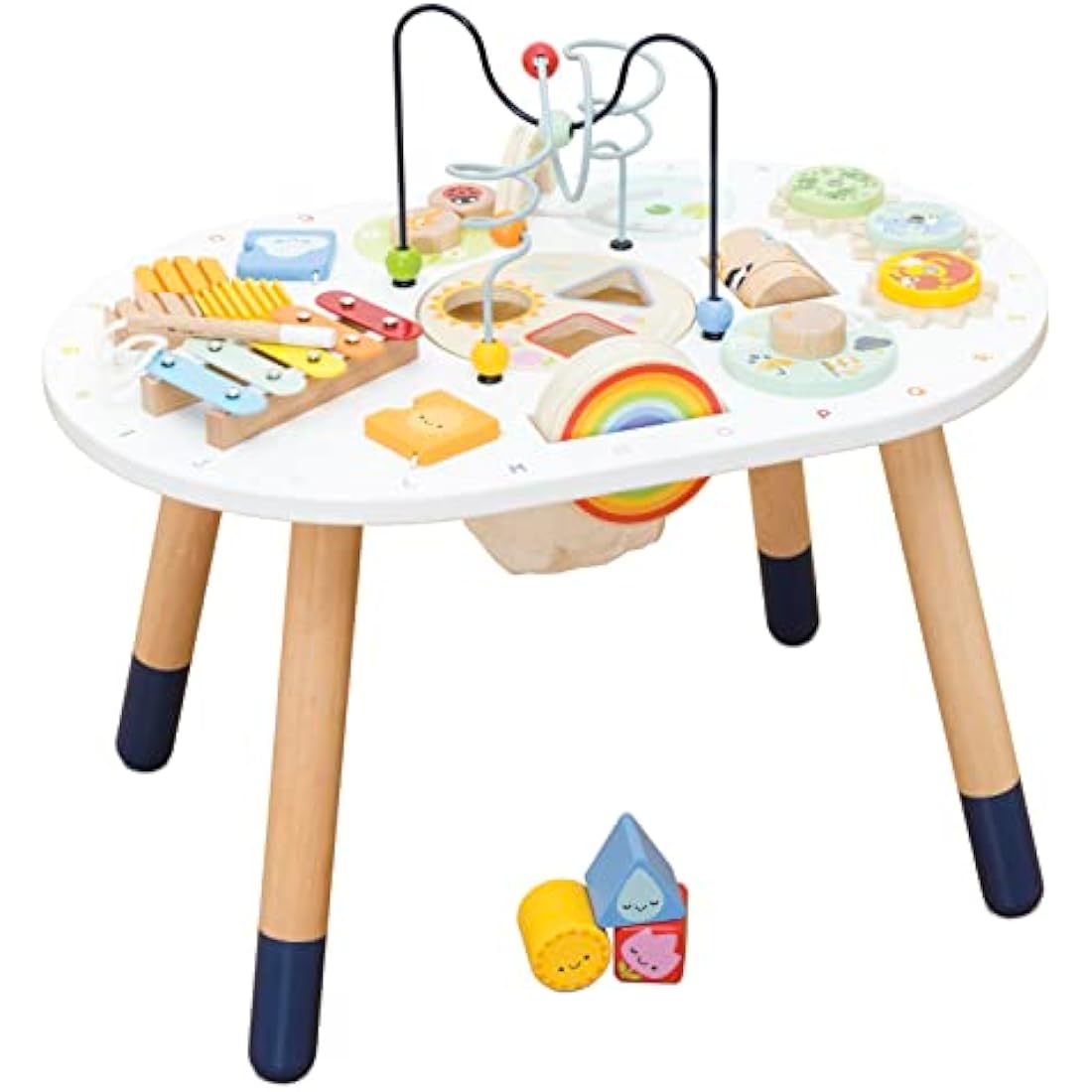 Le Toy Van Wooden Activity Table - Rainbow Xylophone & Shape Sorter