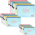 Vicloon 15Pcs Mesh Document Wallets | A3 A4 A5 Waterproof Zip Folders