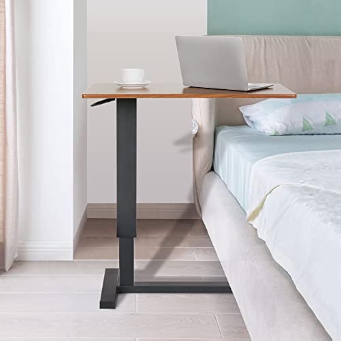 FATIVO Adjustable Overbed Table – C-Shaped Rolling Laptop Side Table
