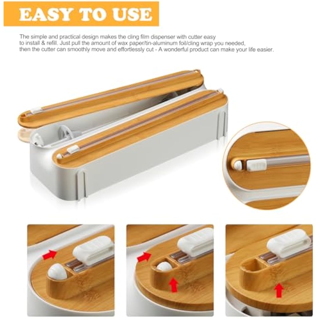 3-in-1 Magnetic Cling Film Dispenser & Paper Towel Holder