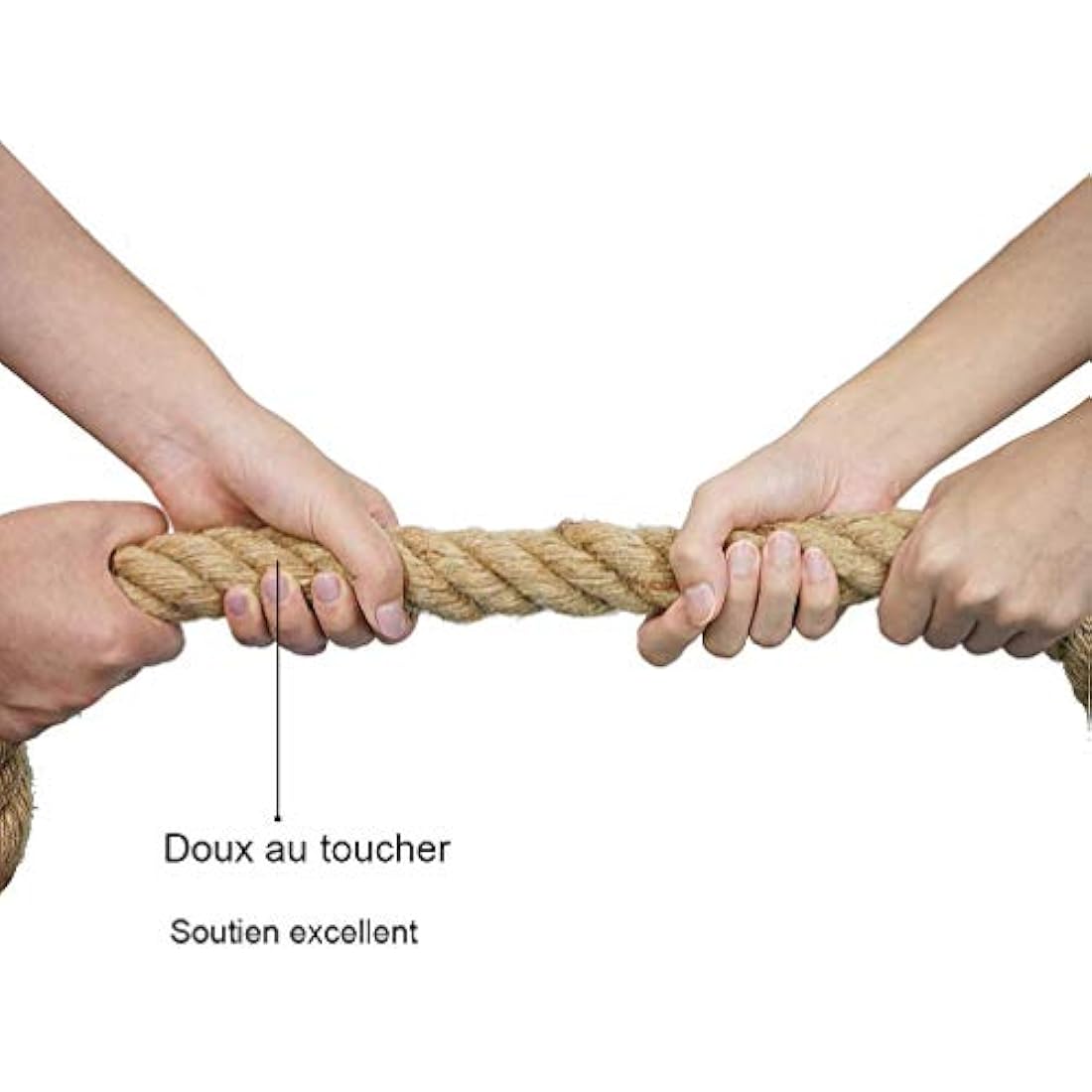 Jute Gym Climbing Rope with Carabiner - 30mm-50mm Hemp