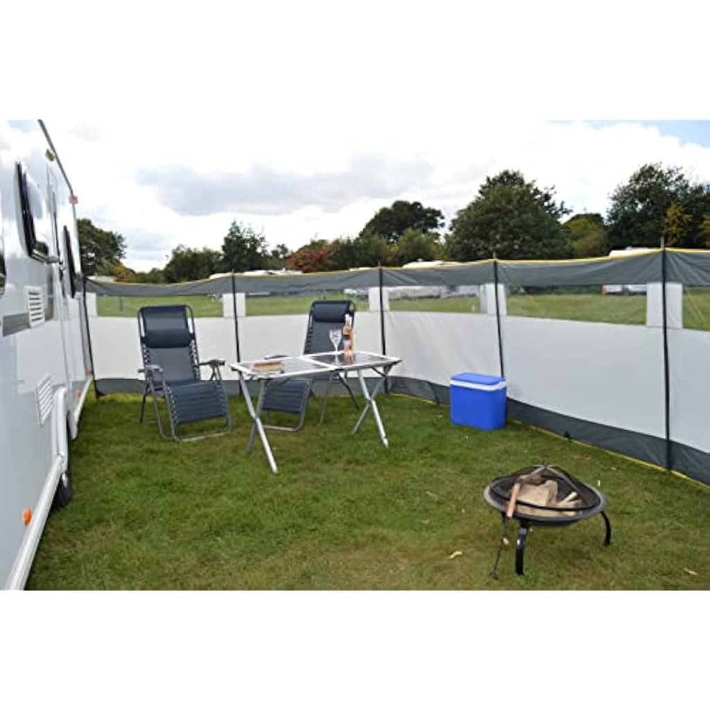 Bits4Reasons 5 Panel Steel Poled Camping Windbreak with Windows - 8m