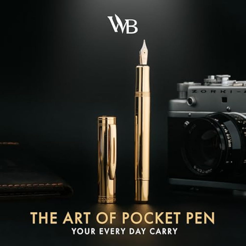 Wordsworth and Black Luxury EDC Fountain Pen - Gold Finish Pocket Set