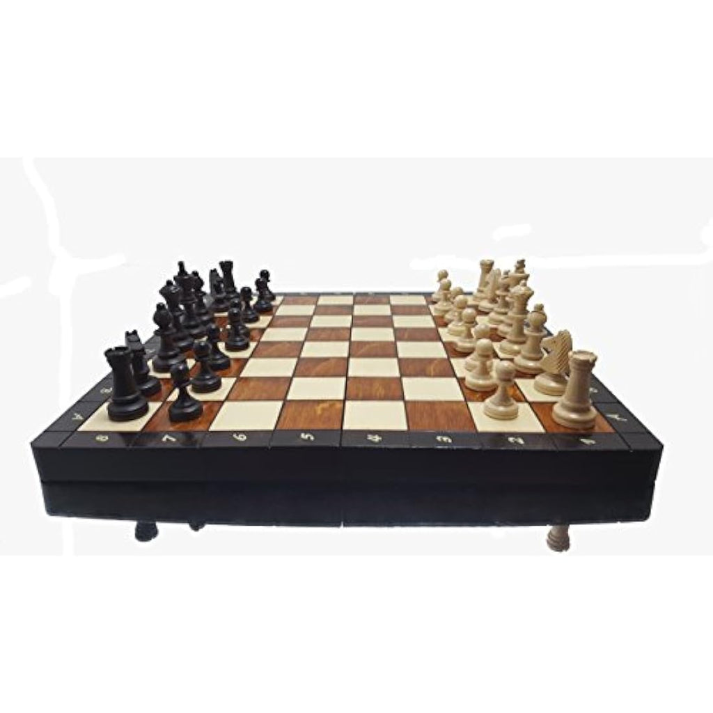 Magnetic Wooden Chess Set – 14 Inch Handcrafted Travel Board