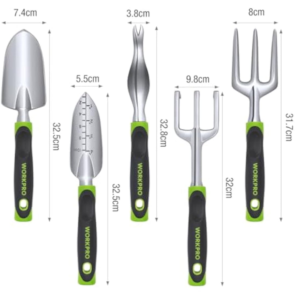 WORKPRO 5-Piece Garden Tool Set | Cast Aluminum Ergonomic Hand Tools
