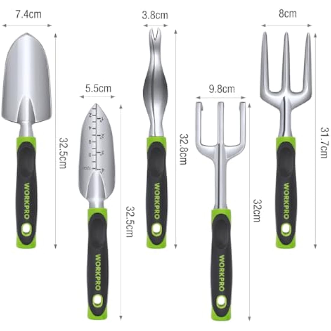 WORKPRO 5-Piece Garden Tool Set | Cast Aluminum Ergonomic Hand Tools