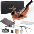 Joyoldelf Rosewood Tobacco Pipe Set – Mahogany Smoking Pipe with Stand