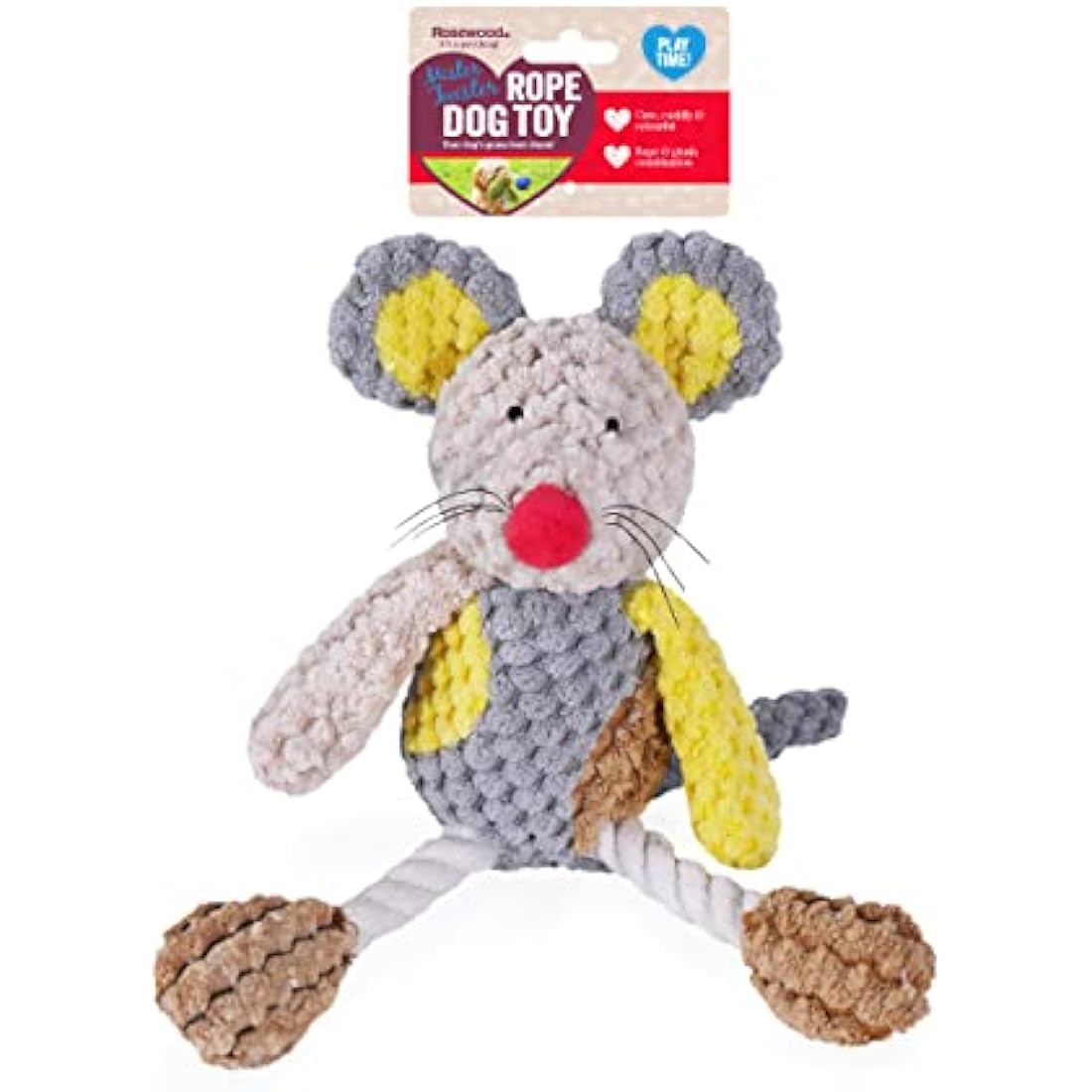 Rosewood Molly Mouse Squeaky Plush Dog Toy for Puppies & Small Dogs