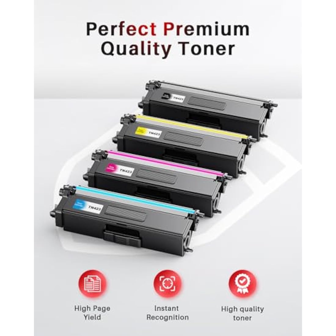 Halloya TN423 TN421 Compatible Toner Cartridges for Brother - 4 Pack
